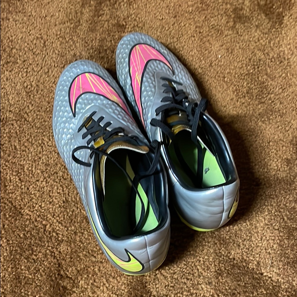 Nike Gray and Pink Soccer Cleats